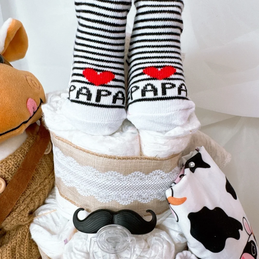 Cow Diaper Cake, Farm Baby Shower